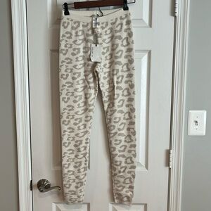 Barefoot Dreams Cozy Chic Ultra Cream Stone Leopard Legging Size XS